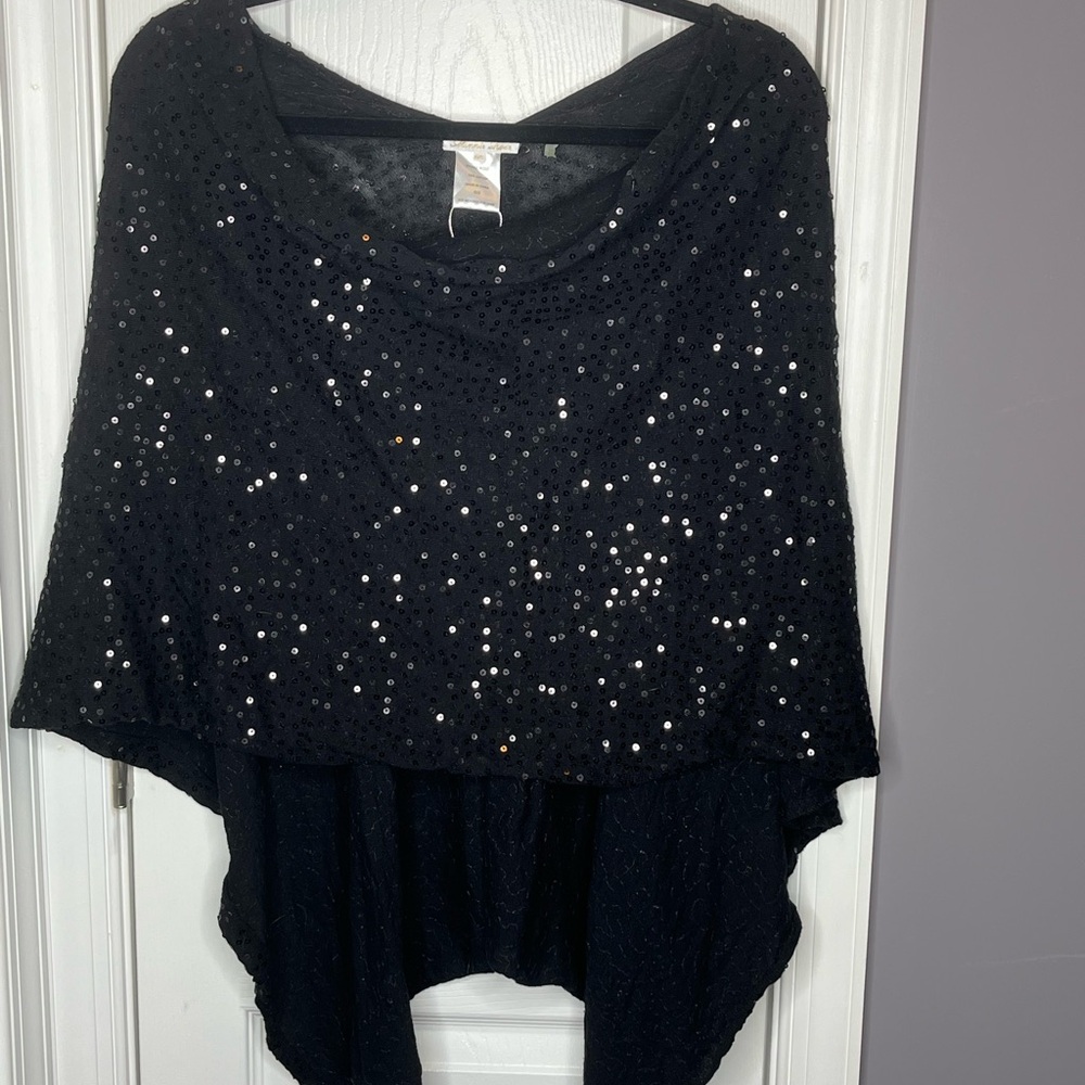 Black Sequin Women's Shawl